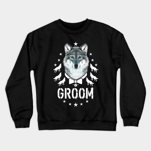 161 Wolf GROOM Wolfpack Party Crewneck Sweatshirt by Margarita7